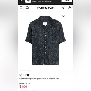 Rhude snakeskin-print logo-embroidered shirt